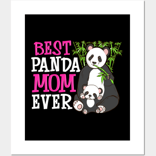 Cute Best Panda Mom Ever Adorable Panda Family Posters and Art